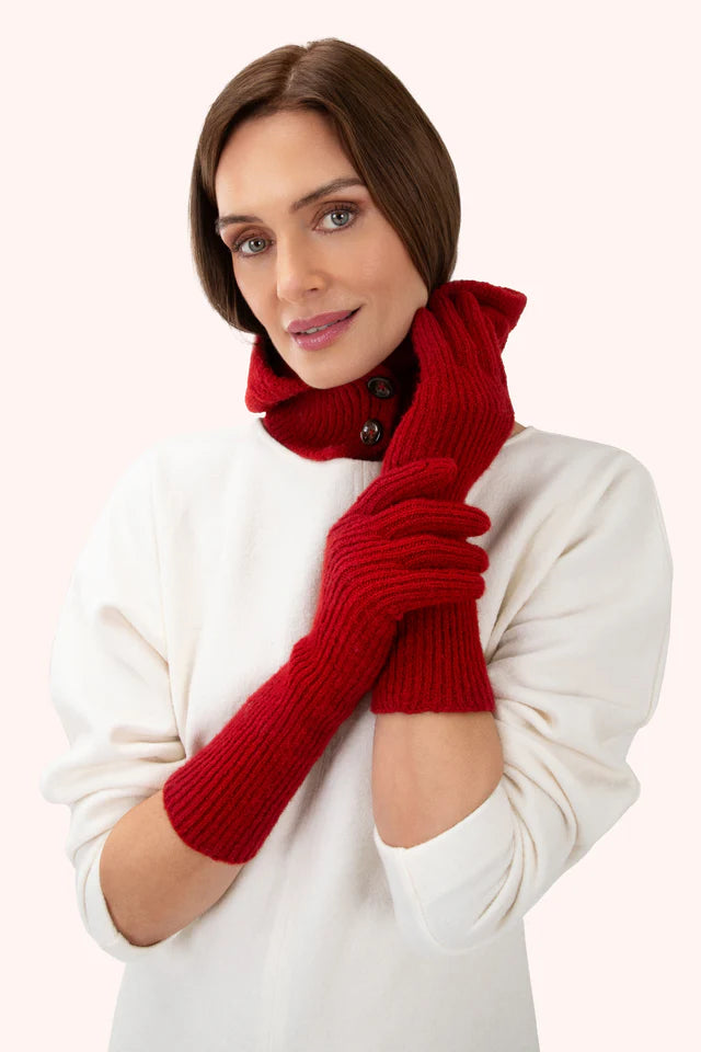 Powder Sofia Long Gloves - Scarlet