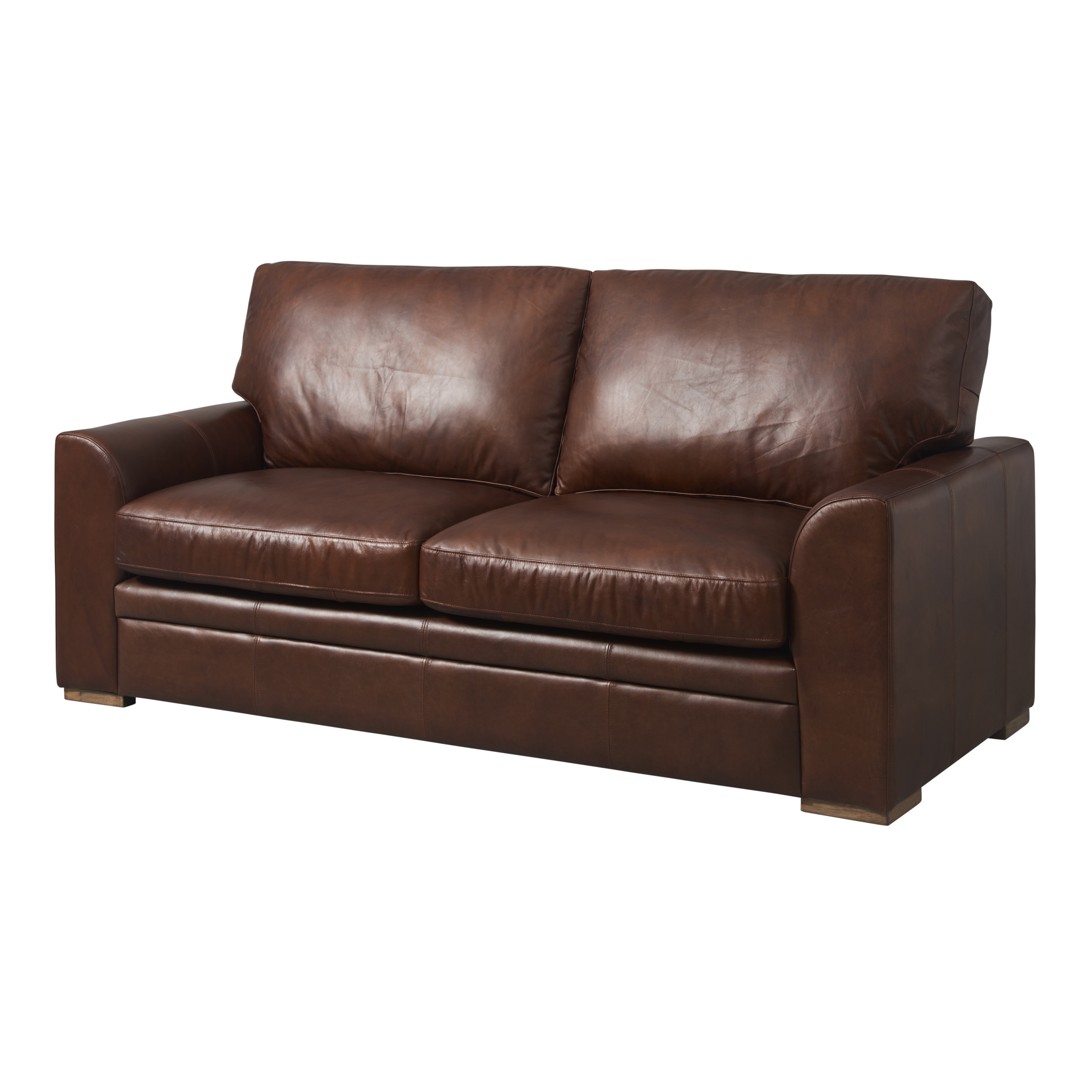 Soho 3 Seater Full Aniline Leather Sofa Antique Whiskey