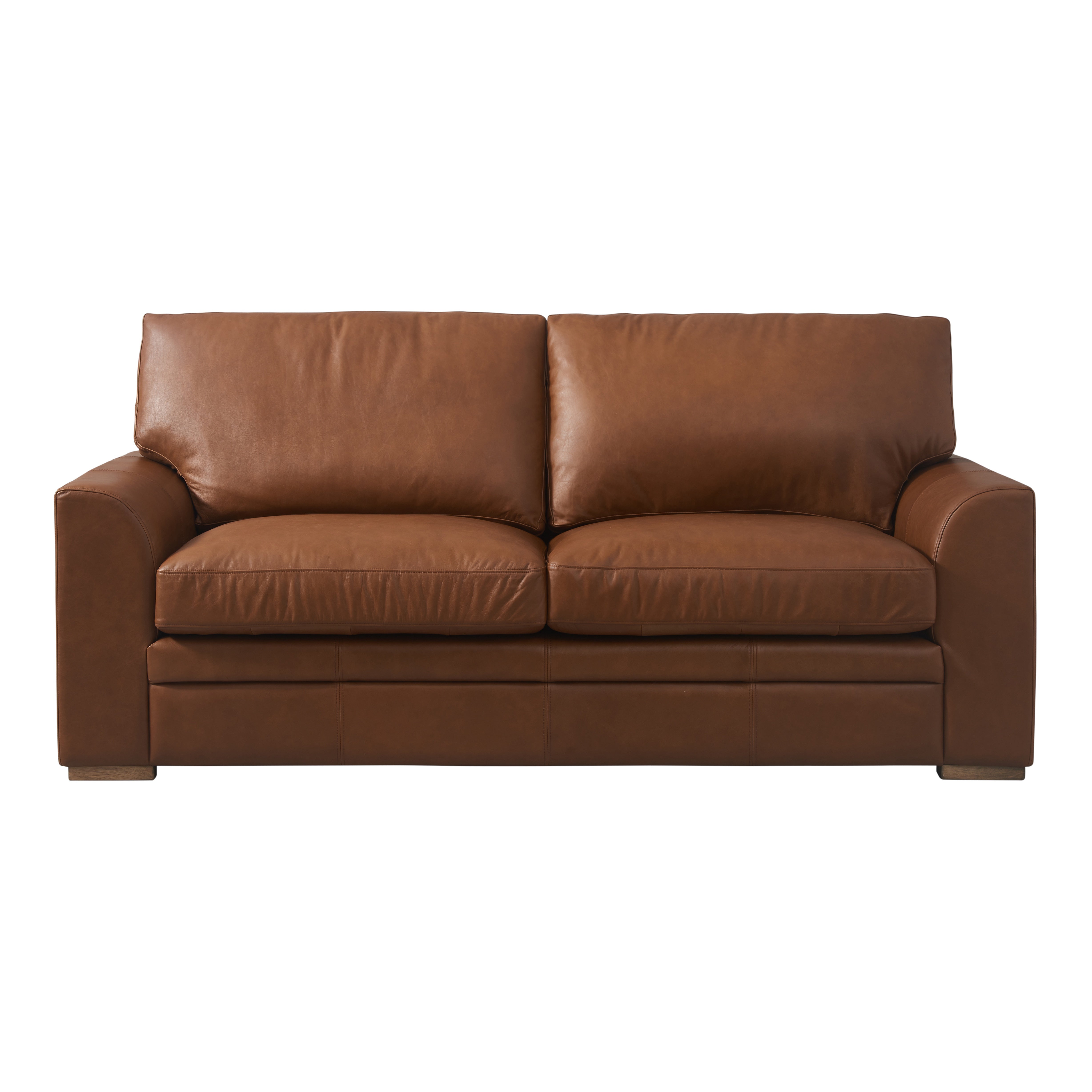 Soho 3 Seater Full Aniline Leather Sofa Riders Nut