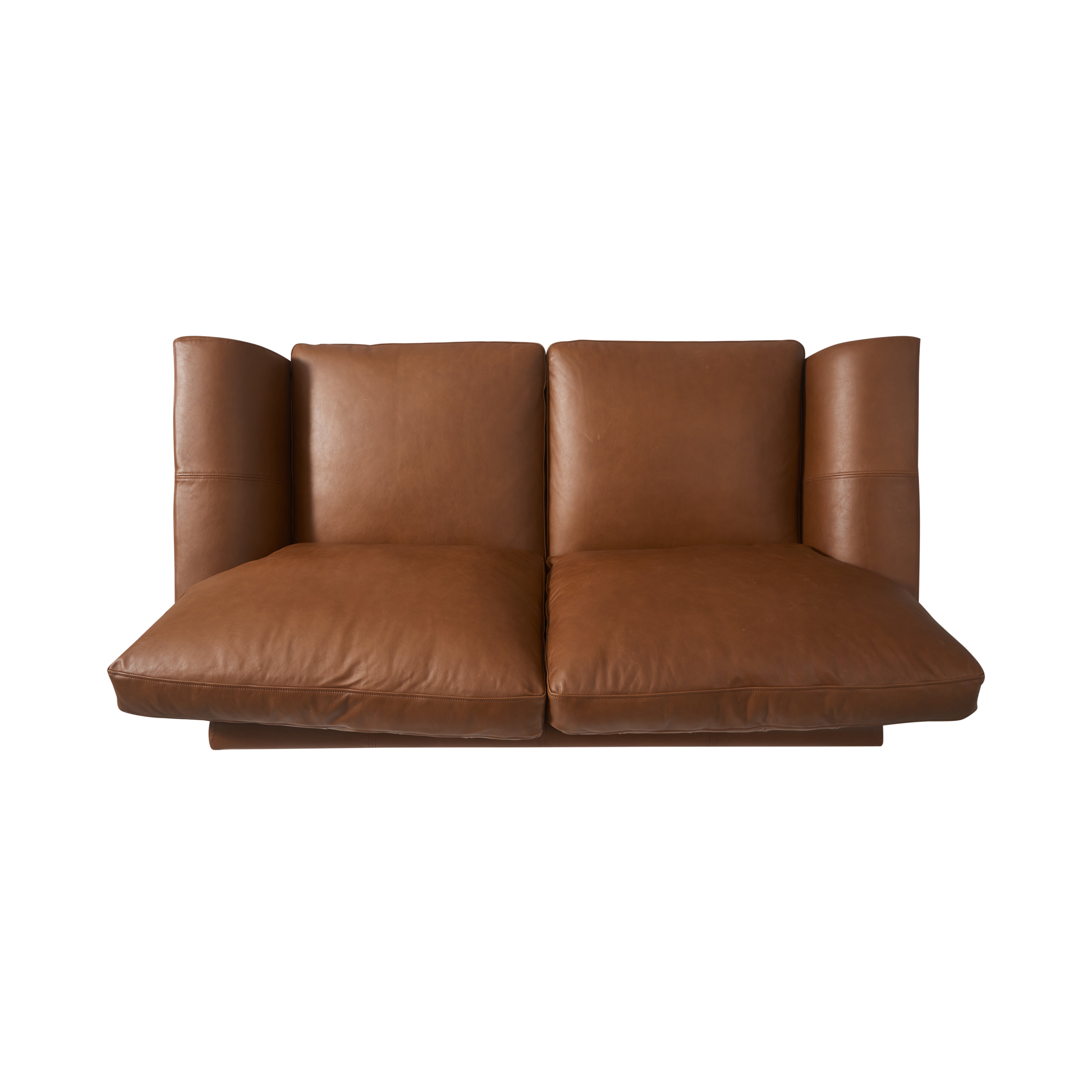 Soho 2 Seater Full Aniline Leather Sofa Riders Nut