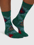 Thought Jemila Christmas Organic Cotton Socks Pine Green 4-7