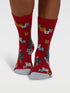 Thought Jemila Christmas Organic Cotton Socks Poppy Red 4-7