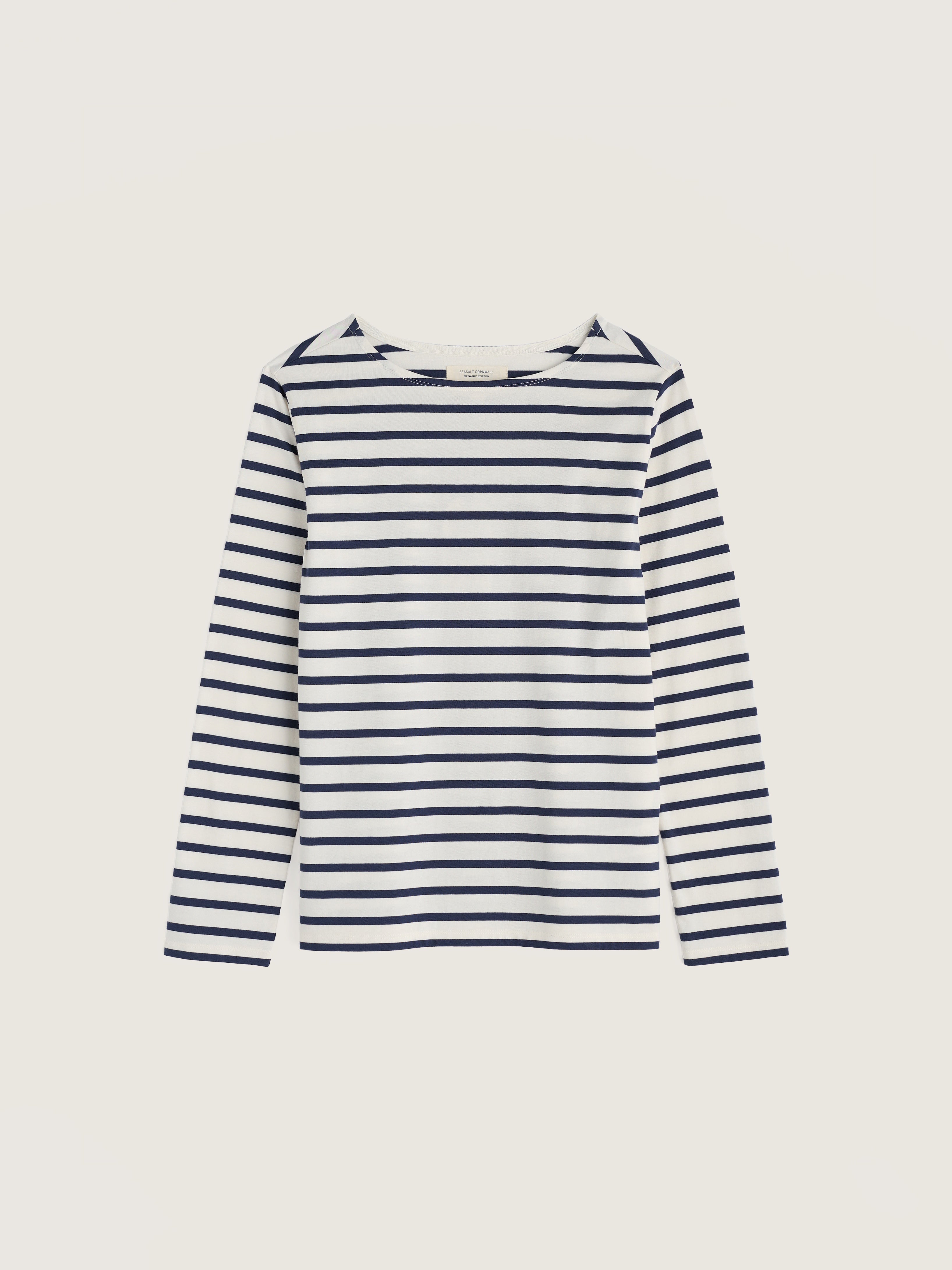 Seasalt Sailor Shirt Organic Cotton Jersey Breton Chalk Maritime