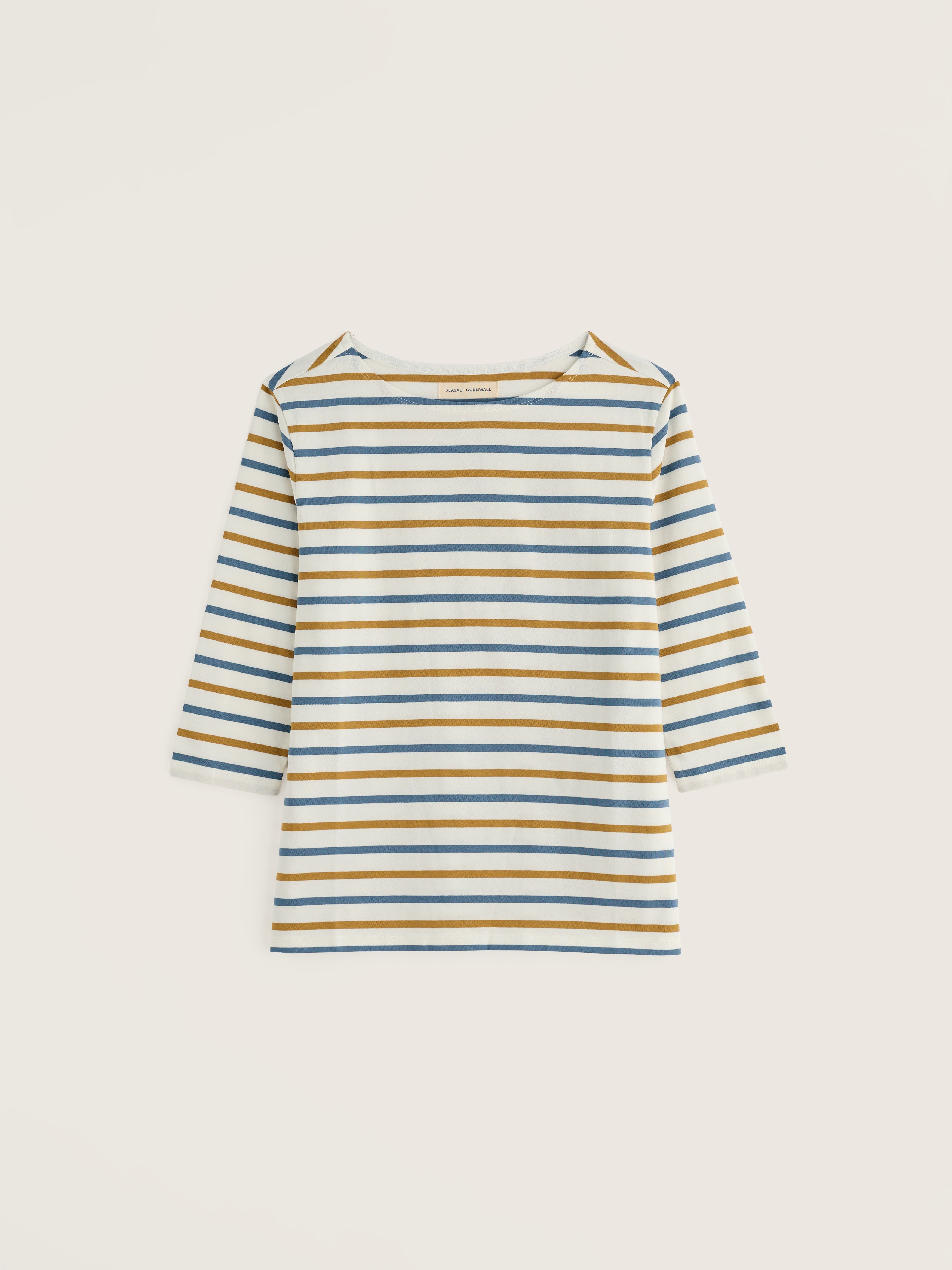 Seasalt Sailor Top Organic Cotton Jersey Tri Breton Golden Pear