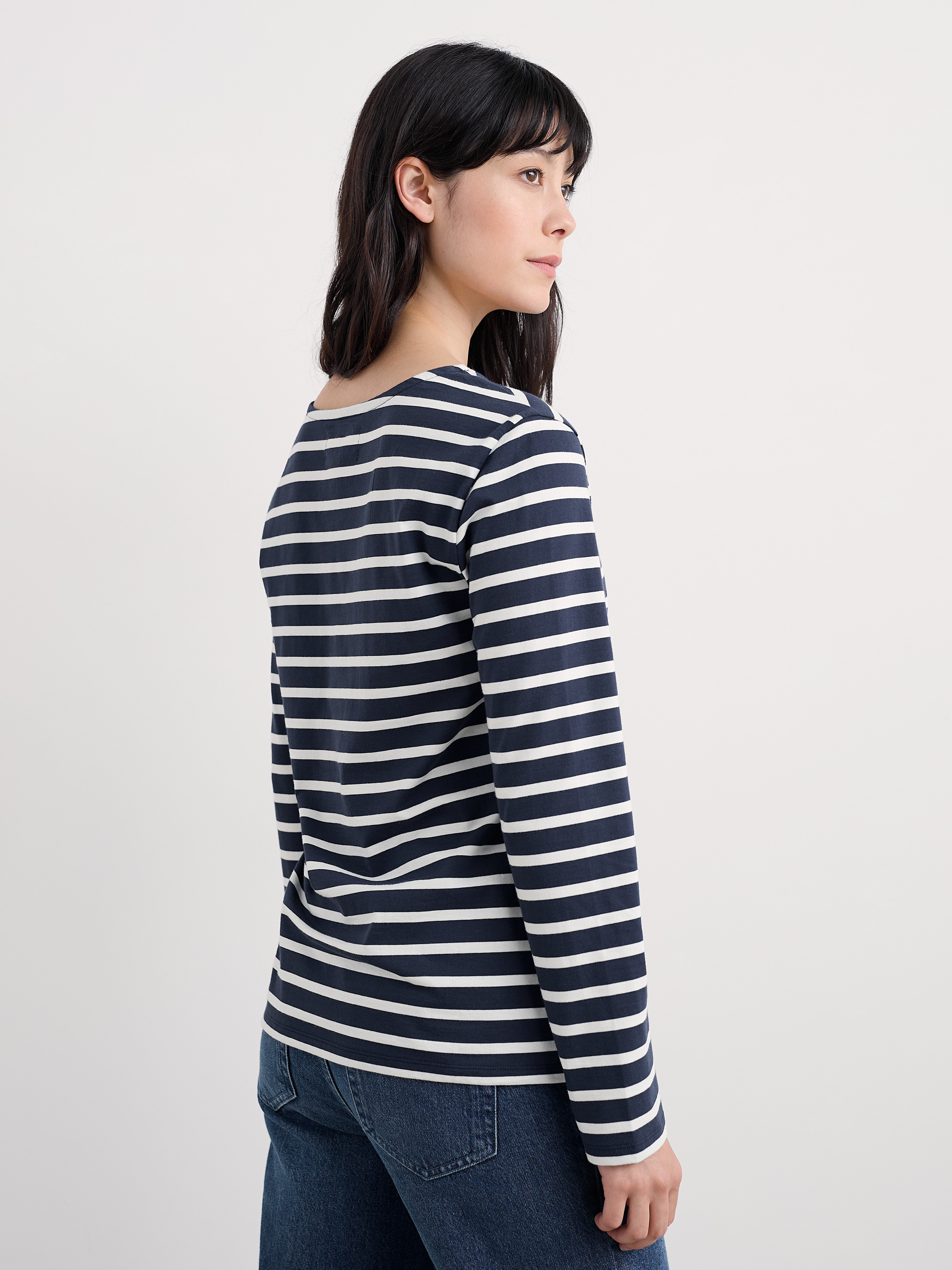 Seasalt Sailor Shirt Breton Maritime Chalk
