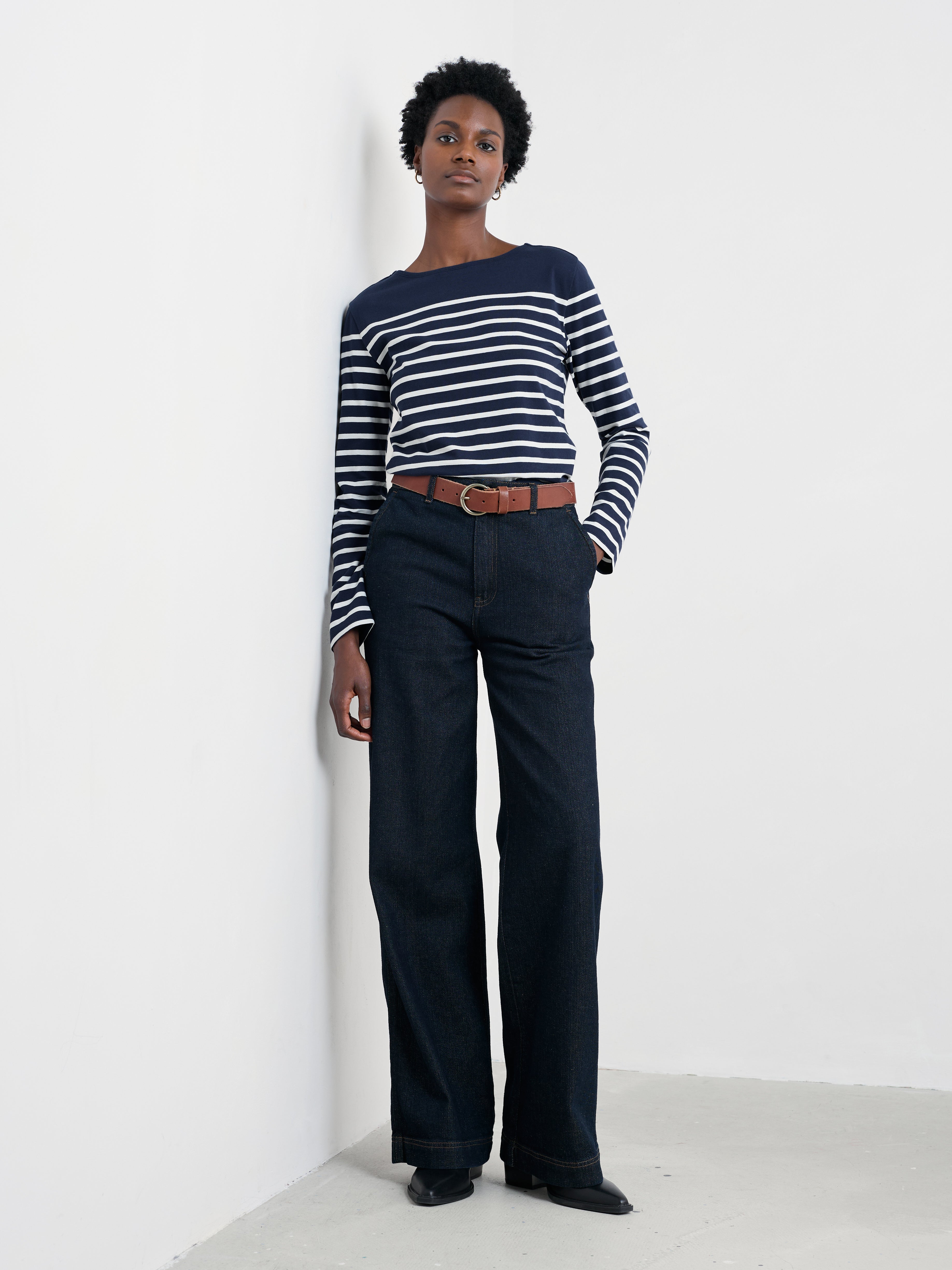 Seasalt Sailor Shirt Falmouth Breton Maritime Chalk