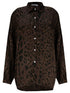 Amazing Woman Sala Leopard Print Satin Shirt Brown