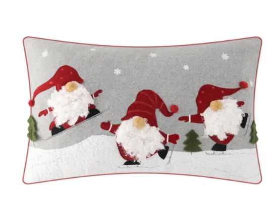 Santas on Skates Cushion