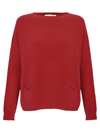 Amazing Woman Jodie Fine Knit Jumper True Red