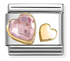 Nomination Yellow Gold Faceted Pink Heart Charm