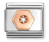 Nomination Rose Gold Hexagon CZ Charm