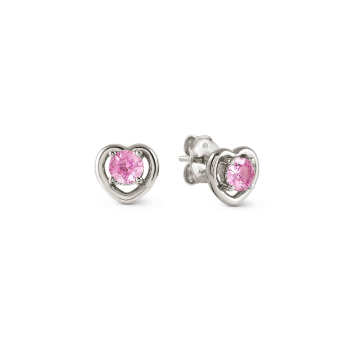 Nomination Cosmic Love Pink Silver Heart Earrings