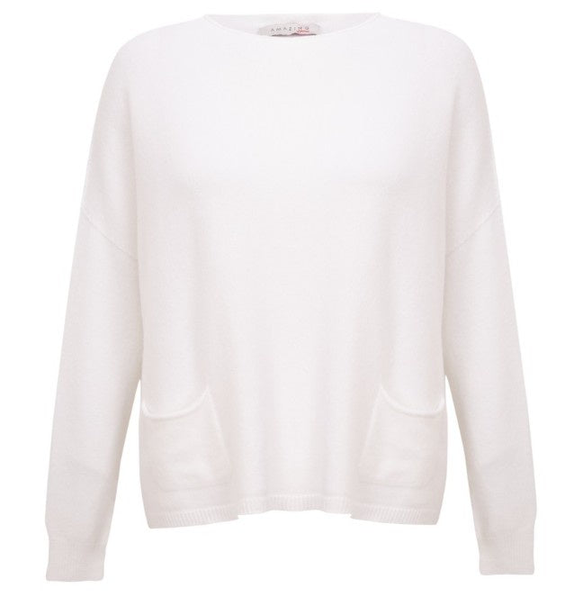 Amazing Woman Jodie Fine Knit Jumper White