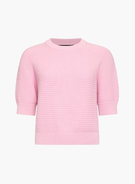 French Connection Lily Mozart Short Sleeve Jumper Light French Pink