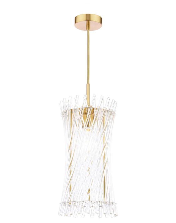 Loire Pendant Natural Brass and Glass