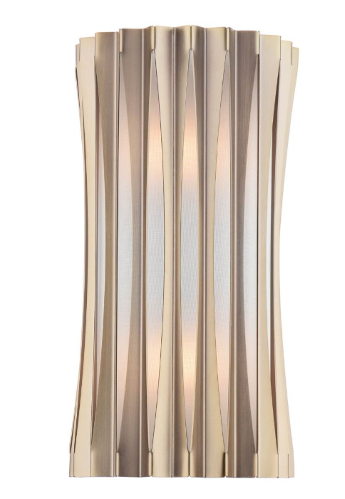 Netra 2 Light Wall Light Satin Bronze and Ivory