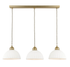 Laura Ashley Durford 3 Light Bar Pendant Matt Antique Brass and White Ceramic