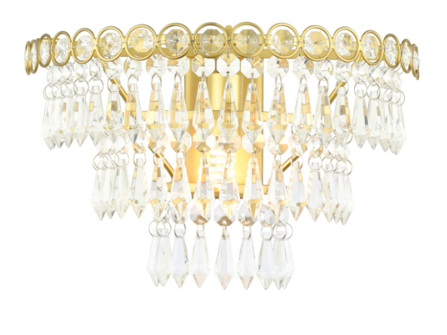 Laura Ashley Enid Wall Light Faceted Glass and Matt Antique Brass