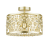 Laura Ashley Tilbrook 3 Light Flush Matt Champagne and Crystal