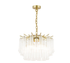 Laura Ashley Penlee 4 Light Pendant Matt Antique Brass and Ribbed Glass