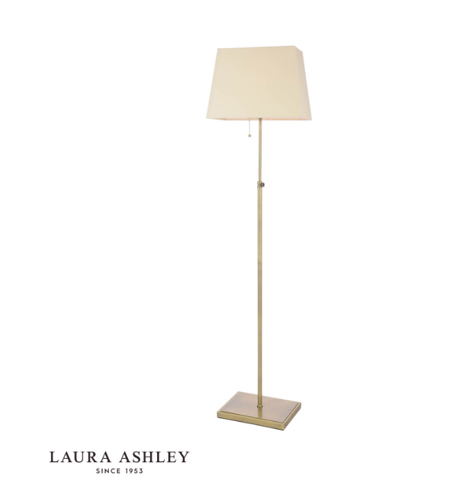 Laura Ashley Bartley Floor Lamp Antique Brass With Shade