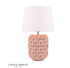 Laura Ashley Marwick Table Lamp Pink Ceramic and Brushed Silver With Shade