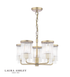 Laura Ashley Hilcote 5 Light Armed Pendant Matt Antique Brass and Glass