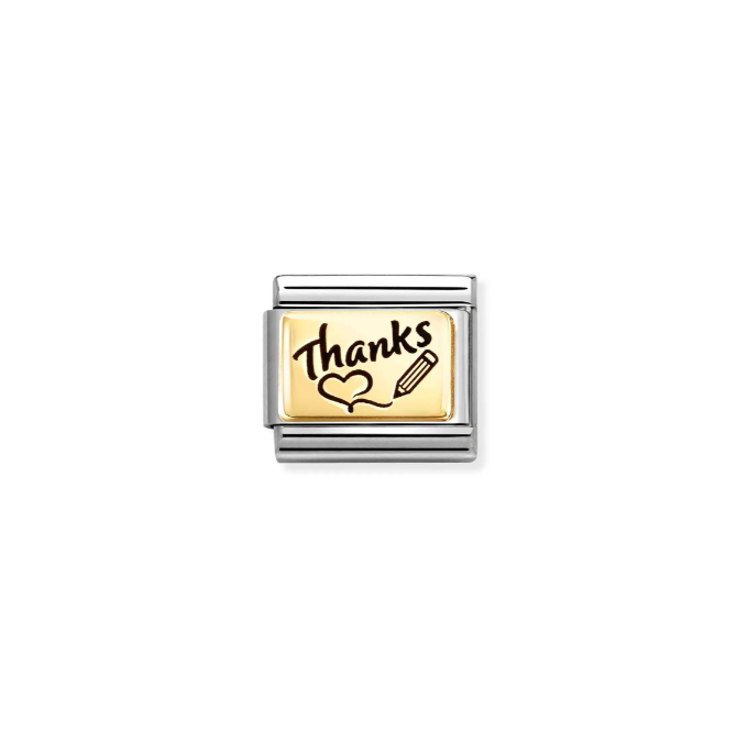 Nomination Yellow Gold Thanks Charm