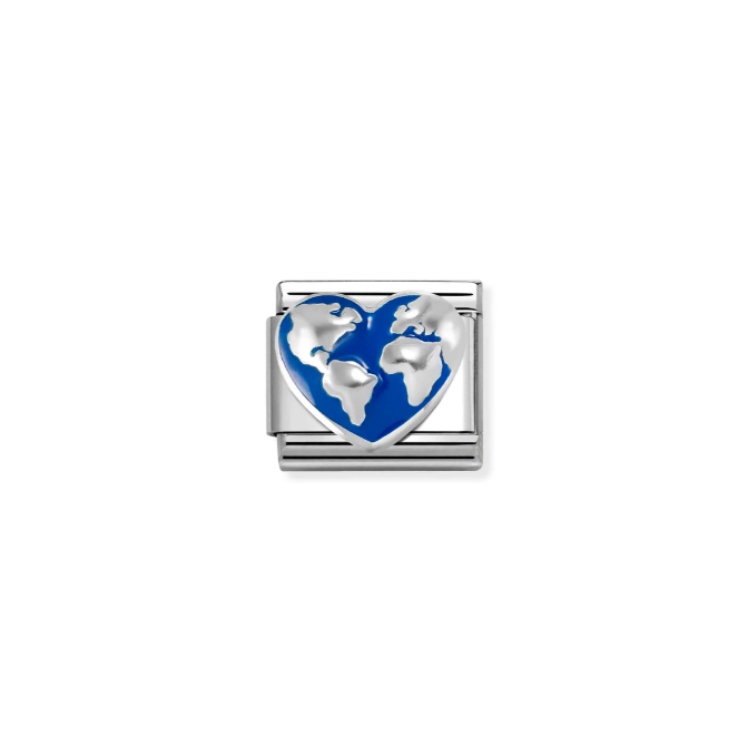 Nomination Silver Heart Globe Charm
