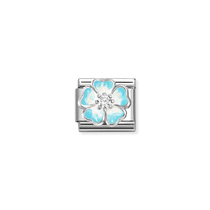 Nomination Silver Blue Gradient Flower Charm
