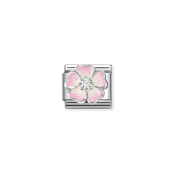 Nomination Silver Pink Gradient Flower Charm