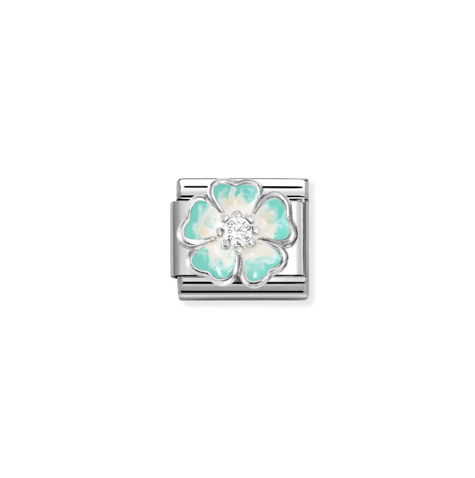 Nomination Silver Green Gradient Flower Charm
