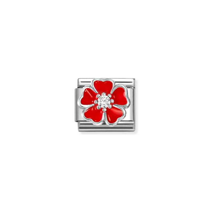 Nomination Silver Red Flower Charm