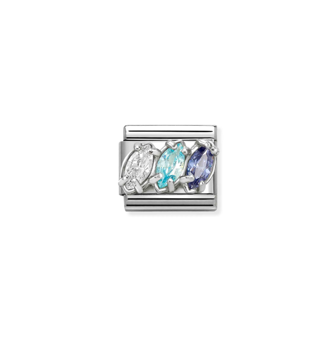 Nomination Silver White Blue Dark Blue Charm