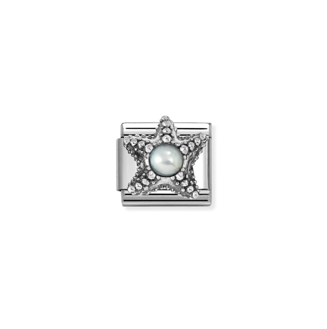 Nomination Silver White Pearl Starfish Charm
