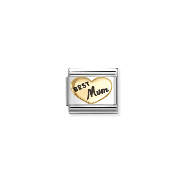 Nomination Gold Best Mum Heart Charm