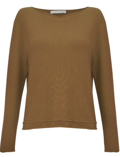 Amazing Woman Chloe Boxy Rolled Hem Jumper Toast