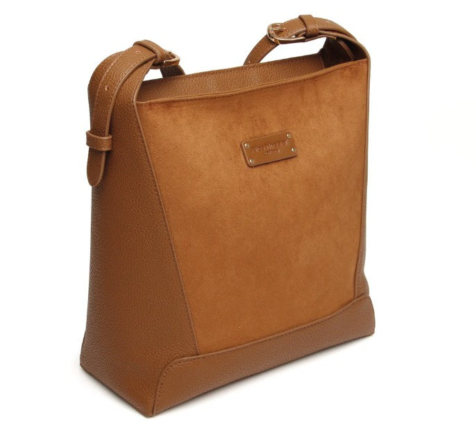 Alice Wheeler Kensington Suedette Crossbody Bag Fudge