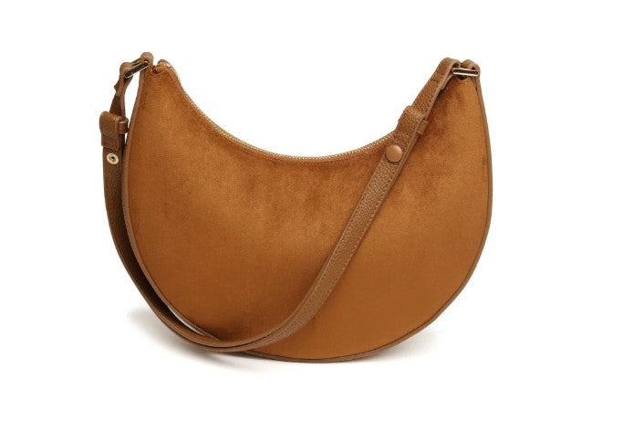 Alice Wheeler Kensington Suedette Shoulder and Crossbody Bag Fudge