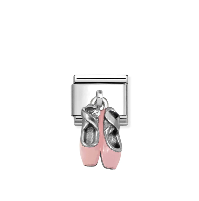 Nomination Silver Pink Ballet Shoes Dangle Charm