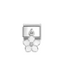 Nomination Silver White Flower Dangle Charm