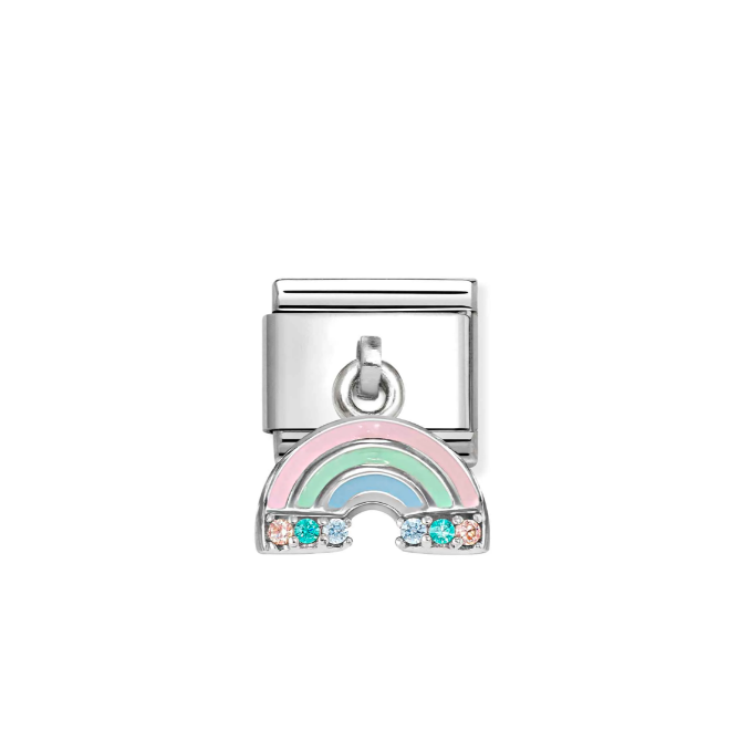Nomination Silver CZ Rainbow Dangle Charm