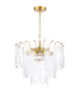 Kimmia 6 Light Pendant Natural Brass and Textured Glass