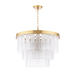 Moesha 6 Light Pendant Natural Brass and Ribbed Glass