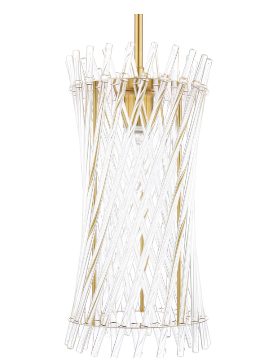 Loire Pendant Natural Brass and Glass