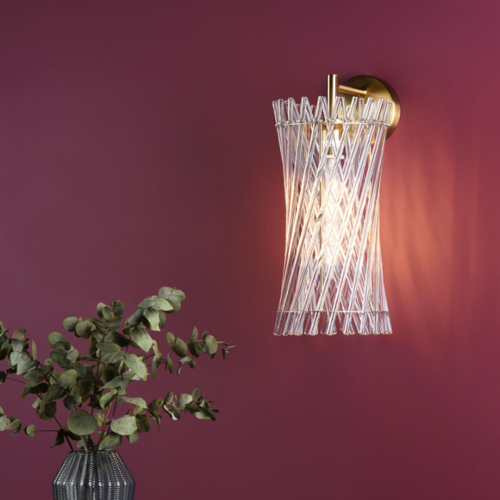Loire Wall Light Natural Brass and Glass