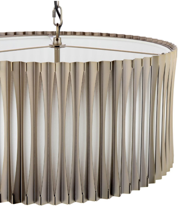 Netra 3 Light Pendant Satin Bronze and Ivory