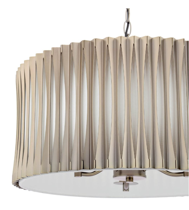 Netra 3 Light Pendant Satin Bronze and Ivory