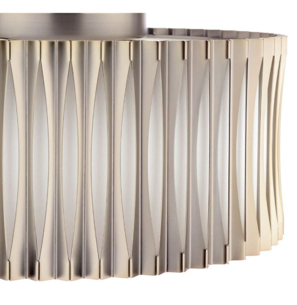 Netra 3 Light Flush Satin Bronze and Ivory