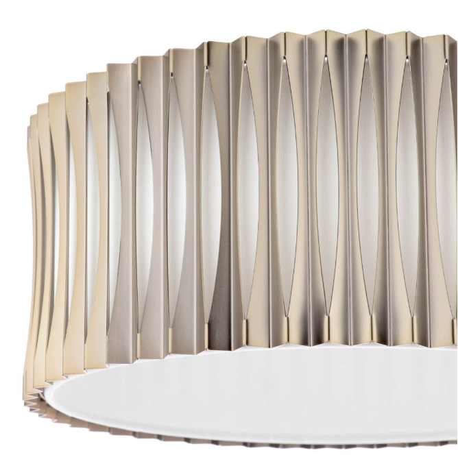 Netra 3 Light Flush Satin Bronze and Ivory